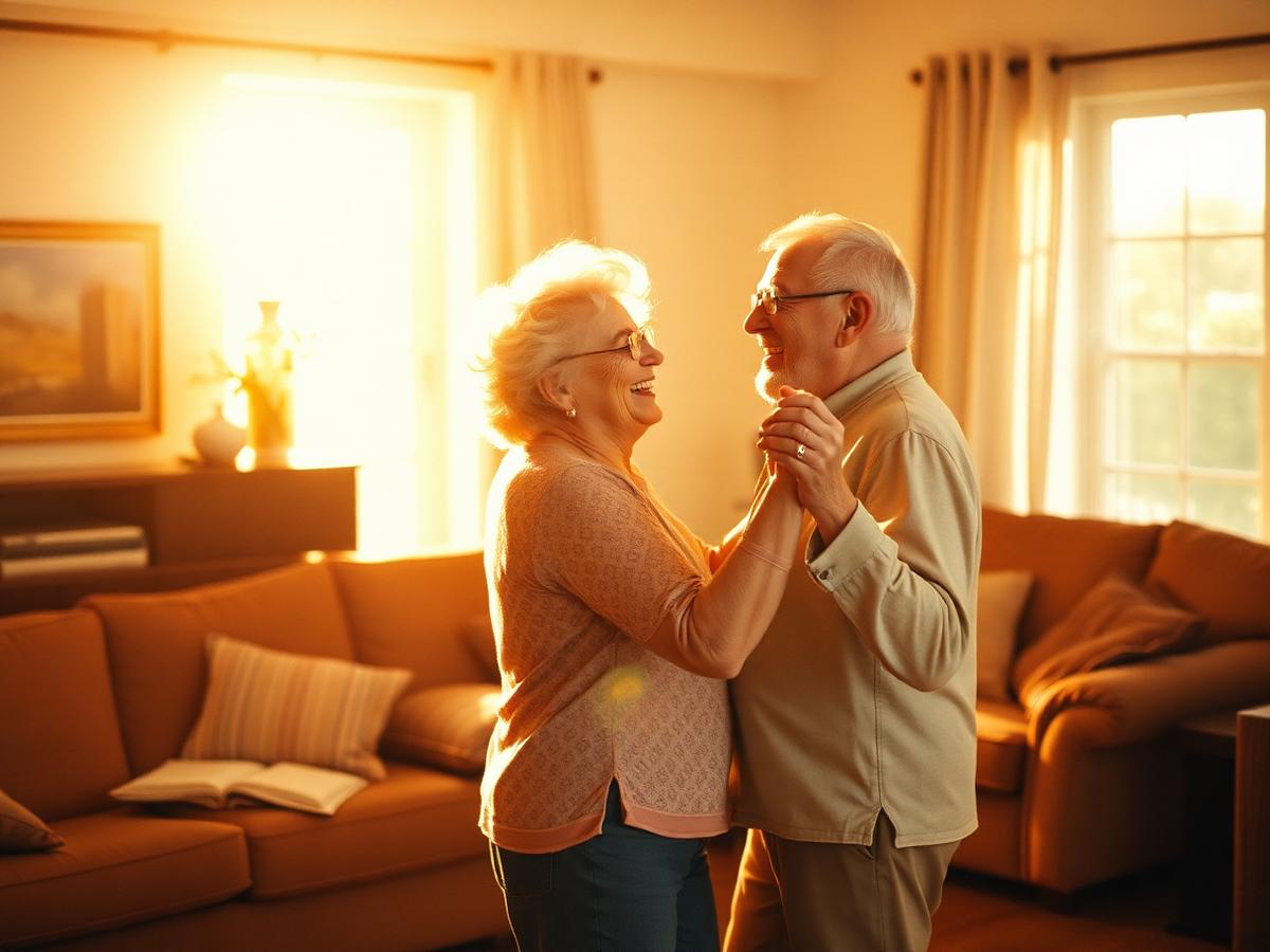 Eleanor dancing with Thomas in the living room